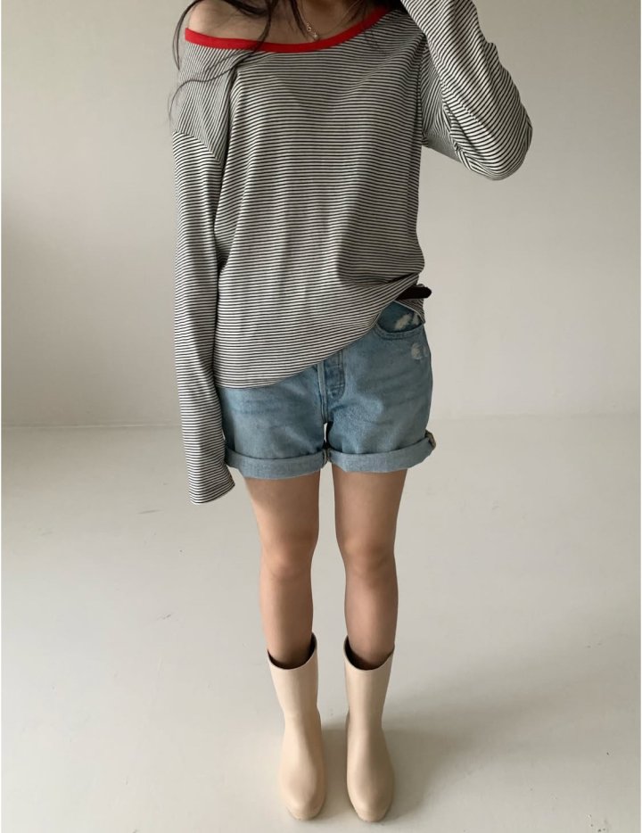 Via - Korean Women Fashion - #momslook - Muse Stripe Tee - 6