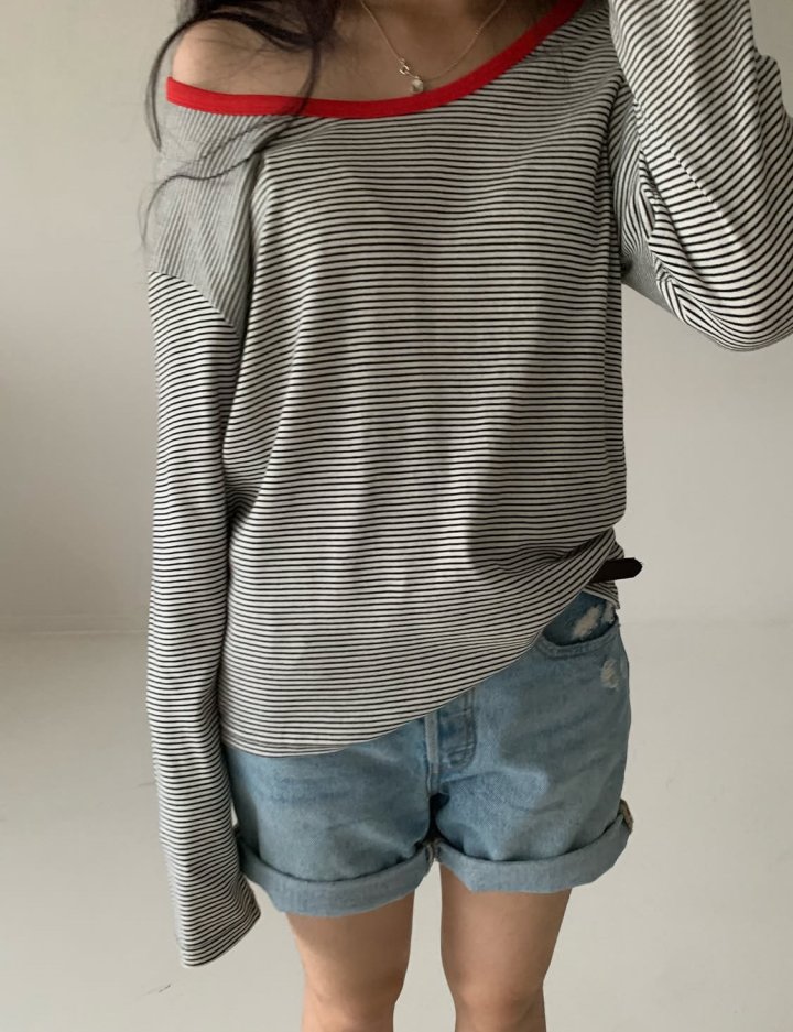 Via - Korean Women Fashion - #momslook - Muse Stripe Tee - 7
