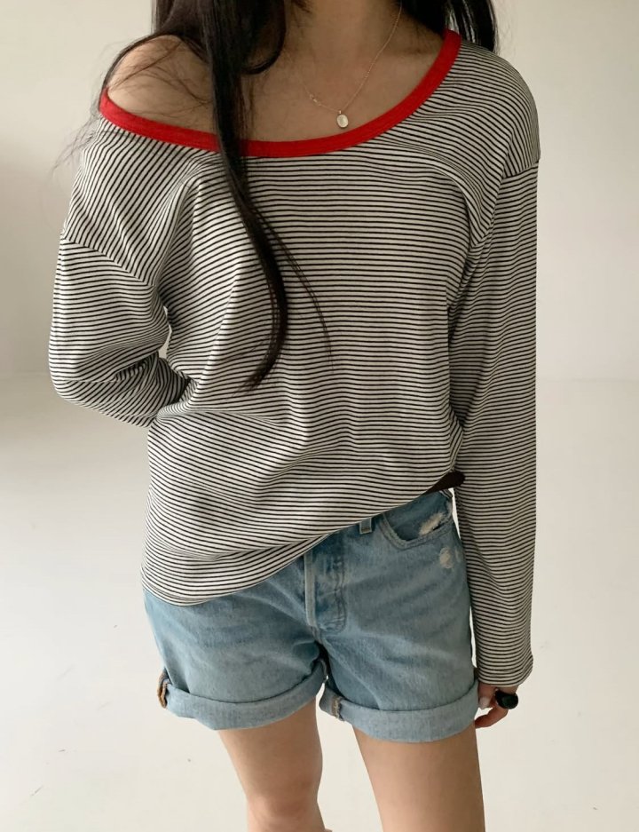 Via - Korean Women Fashion - #momslook - Muse Stripe Tee - 8