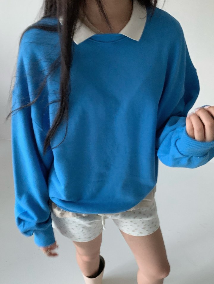 Via - Korean Women Fashion - #restrostyle - Collar Sweatshirts - 3