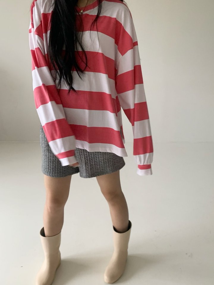 Via - Korean Women Fashion - #restrostyle - Big Stripe Tee - 4