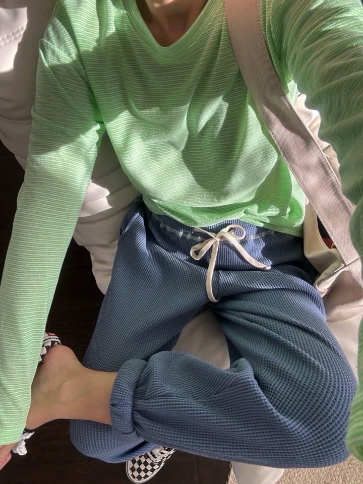 Via - Korean Women Fashion - #romanticstyle - Boda Stripe Long Sleeved Tee - 6