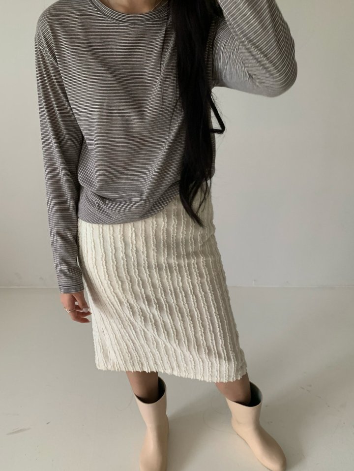 Via - Korean Women Fashion - #shopsmall - Boda Stripe Long Sleeved Tee - 8