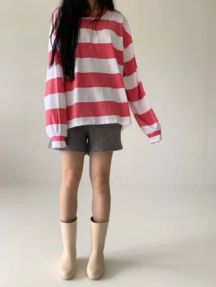 Via - Korean Women Fashion - #shopsmall - Big Stripe Tee - 5