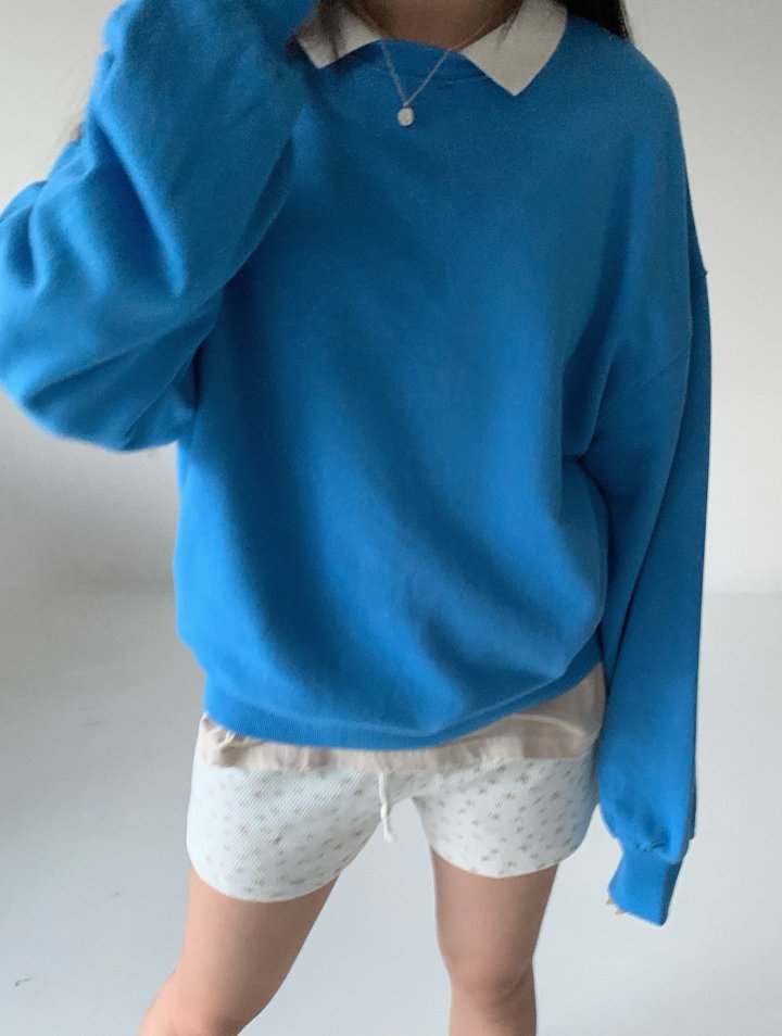 Via - Korean Women Fashion - #shopsmall - Collar Sweatshirts - 5