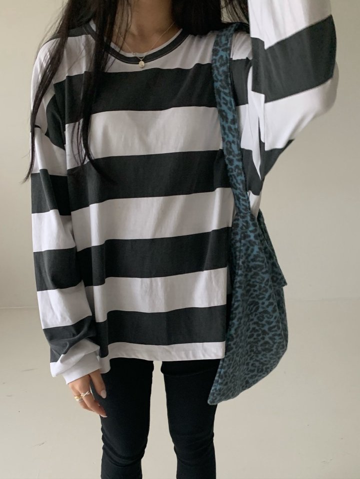 Via - Korean Women Fashion - #thatsdarling - Big Stripe Tee - 7