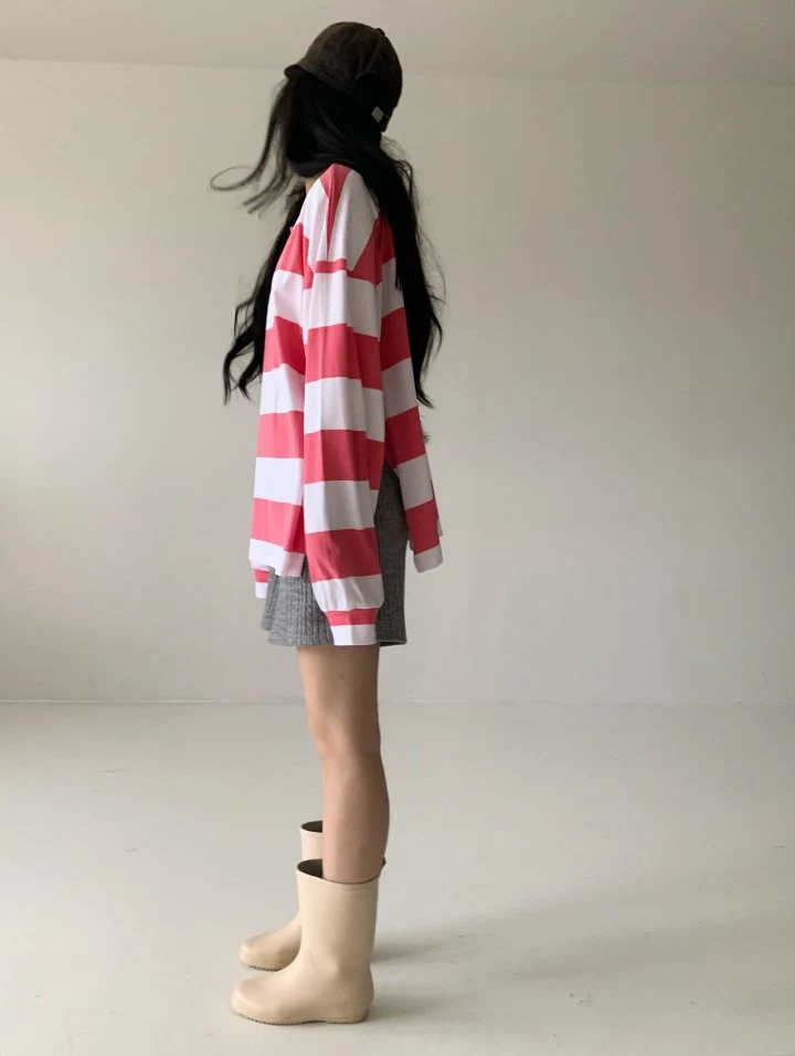 Via - Korean Women Fashion - #thatsdarling - Big Stripe Tee - 6