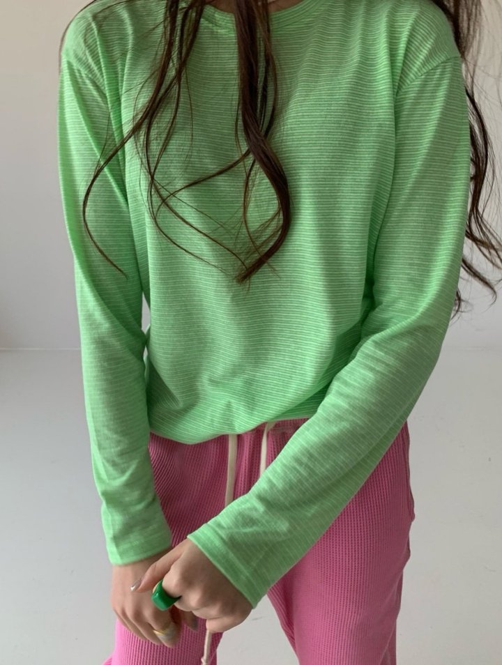Via - Korean Women Fashion - #thelittlethings - Boda Stripe Long Sleeved Tee - 9