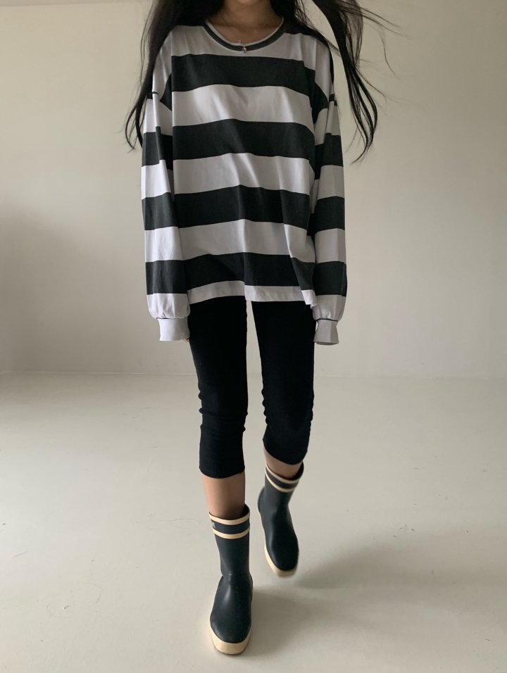 Via - Korean Women Fashion - #vintagekidsstyle - Big Stripe Tee - 2