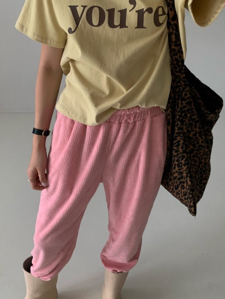 Via - Korean Women Fashion - #momslook - Terry Ribbed Pants - 4