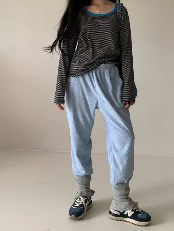 Via - Korean Women Fashion - #womensfashion - Terry Ribbed Pants - 5