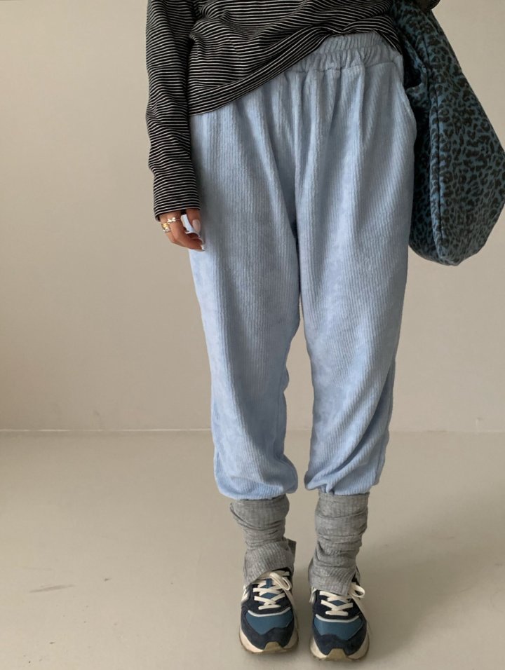 Via - Korean Women Fashion - #womensfashion - Terry Ribbed Pants - 7