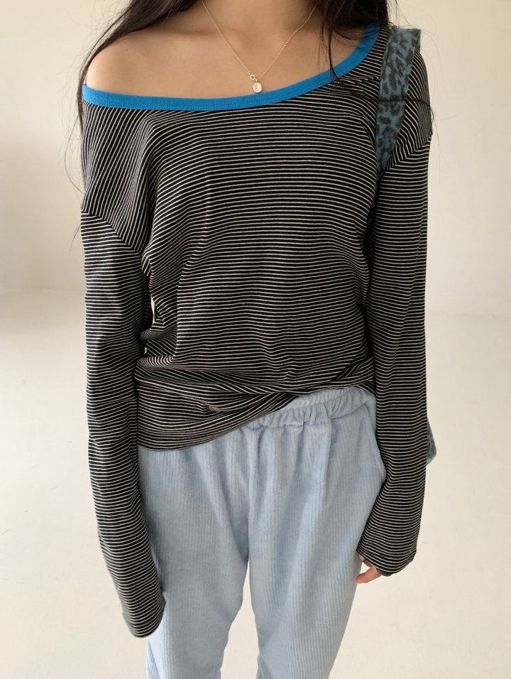 Via - Korean Women Fashion - #momslook - Muse Stripe Tee - 4