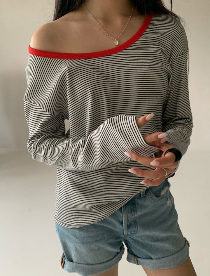 Via - Korean Women Fashion - #womensfashion - Muse Stripe Tee - 5