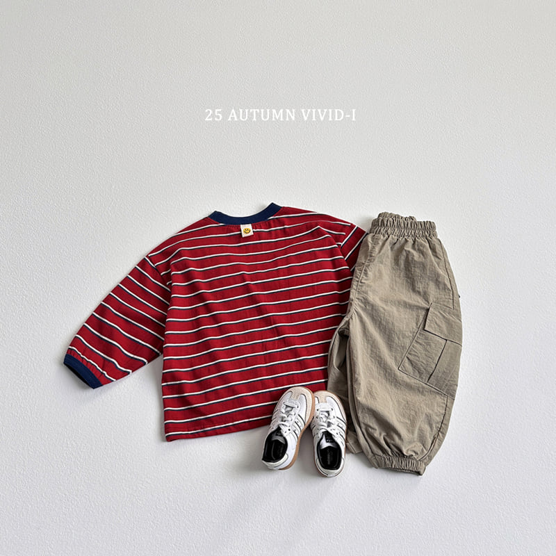Vivid I - Korean Children Fashion - #Kfashion4kids - Smile Label Stripe Tee - 11