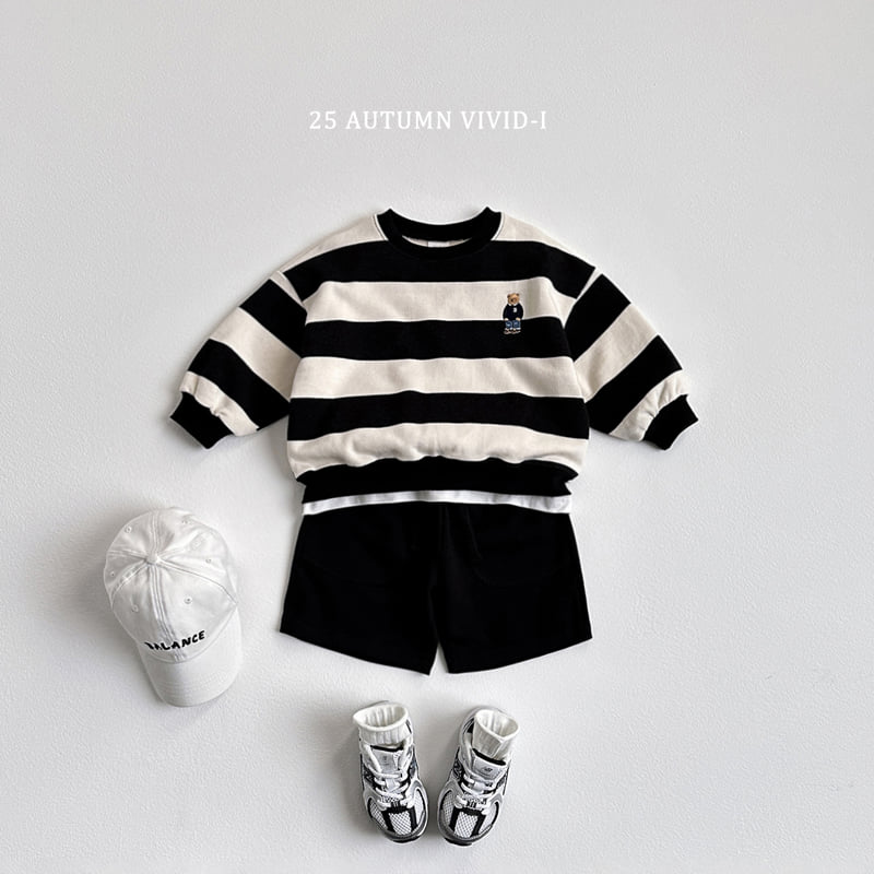 Vivid I - Korean Children Fashion - #Kfashion4kids - Bold Stripe Bear Sweatshirt - 7
