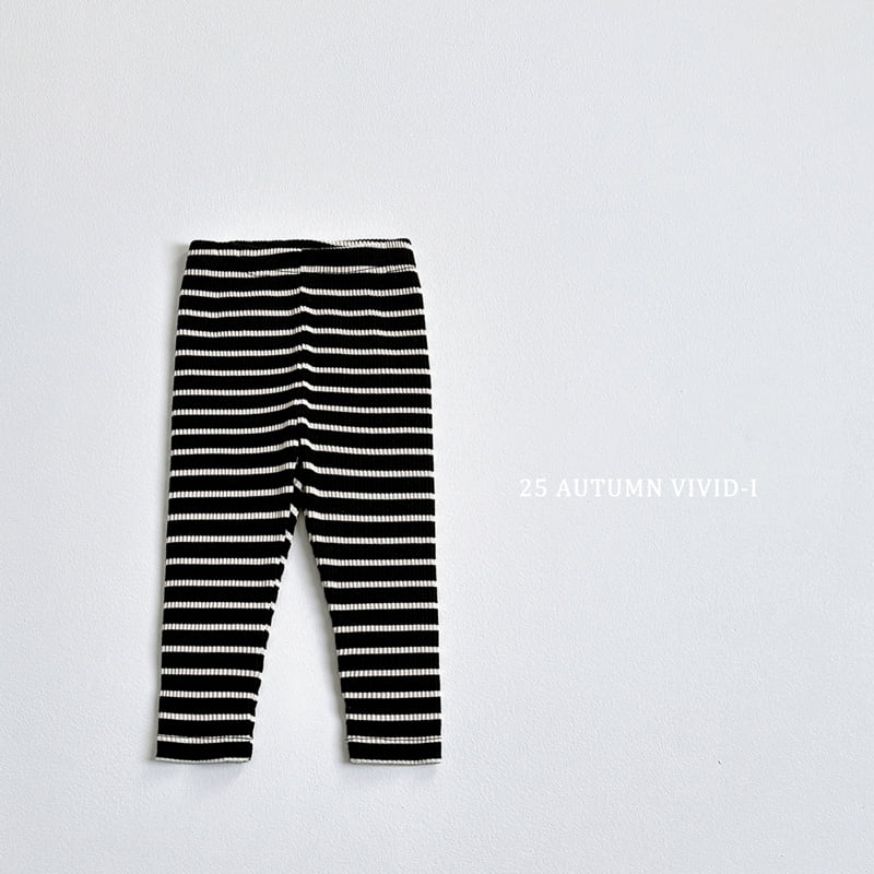 Vivid I - Korean Children Fashion - #Kfashion4kids - Ribbed Striped Leggings - 6