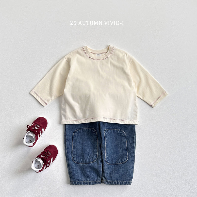 Vivid I - Korean Children Fashion - #Kfashion4kids - Line Stitch Tee - 7