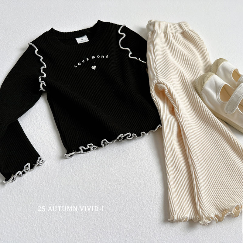 Vivid I - Korean Children Fashion - #Kfashion4kids - Ribbed Wave Bootcut Pants - 8