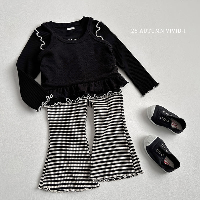 Vivid I - Korean Children Fashion - #Kfashion4kids - Striped Bootcut Pants - 12