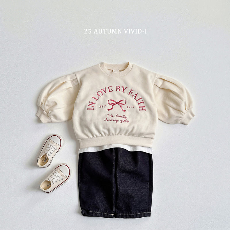 Vivid I - Korean Children Fashion - #Kfashion4kids - Puff Ribbon Sweatshirt - 8