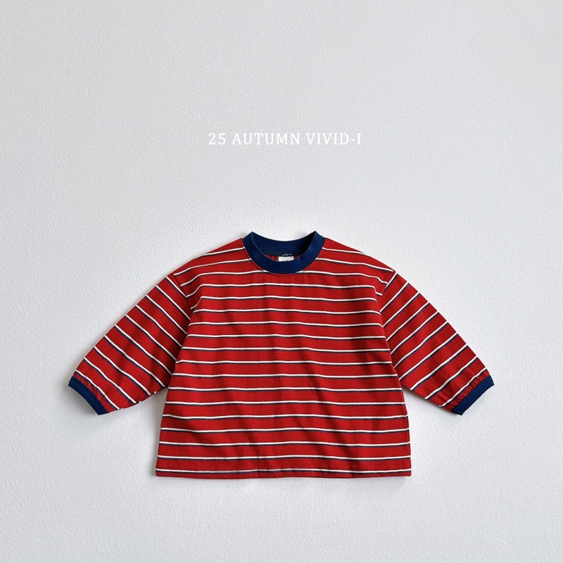 Vivid I - Korean Children Fashion - #childofig - Smile Label Stripe Tee - 3