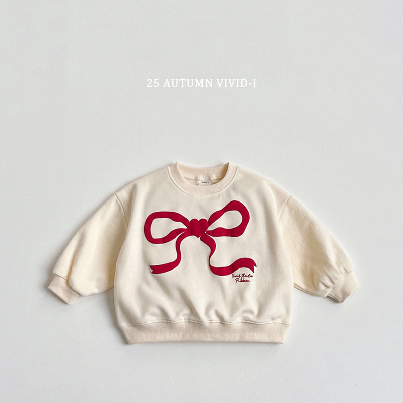 Vivid I - Korean Children Fashion - #childofig - Ribbon Embossed Sweatshirt - 5