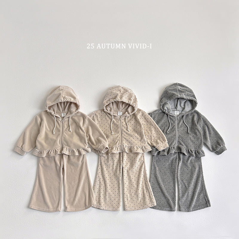 Vivid I - Korean Children Fashion - #childofig - Velour Zip-Up Set