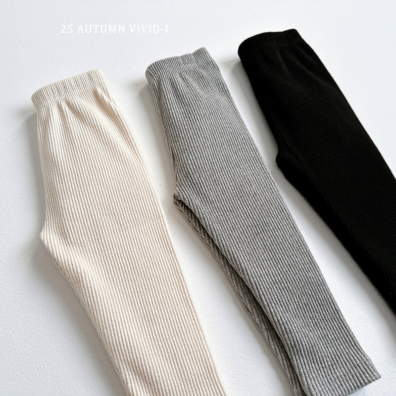 Vivid I - Korean Children Fashion - #childofig - Fall Ribbed Leggings - 9