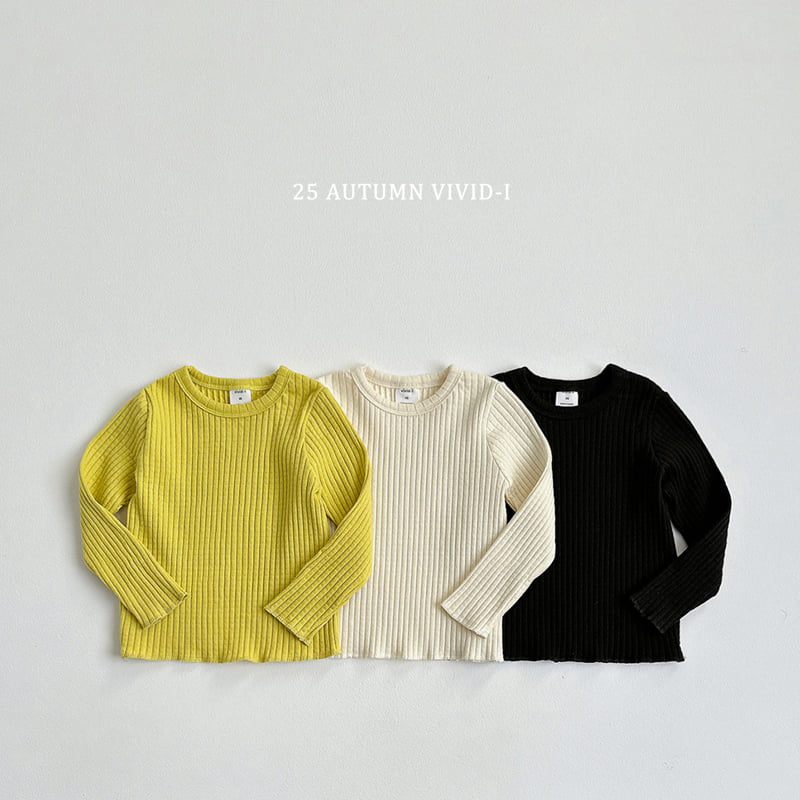 Vivid I - Korean Children Fashion - #childofig - Simple Ribbed Tee - 3