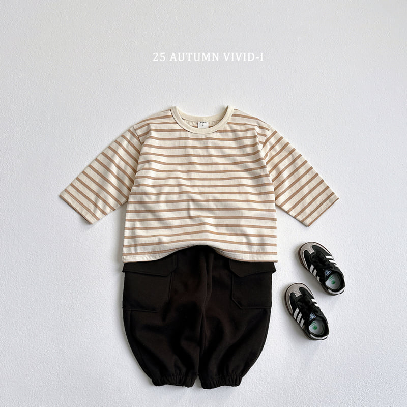 Vivid I - Korean Children Fashion - #childrensboutique - Cuff Stripe Tee - 12
