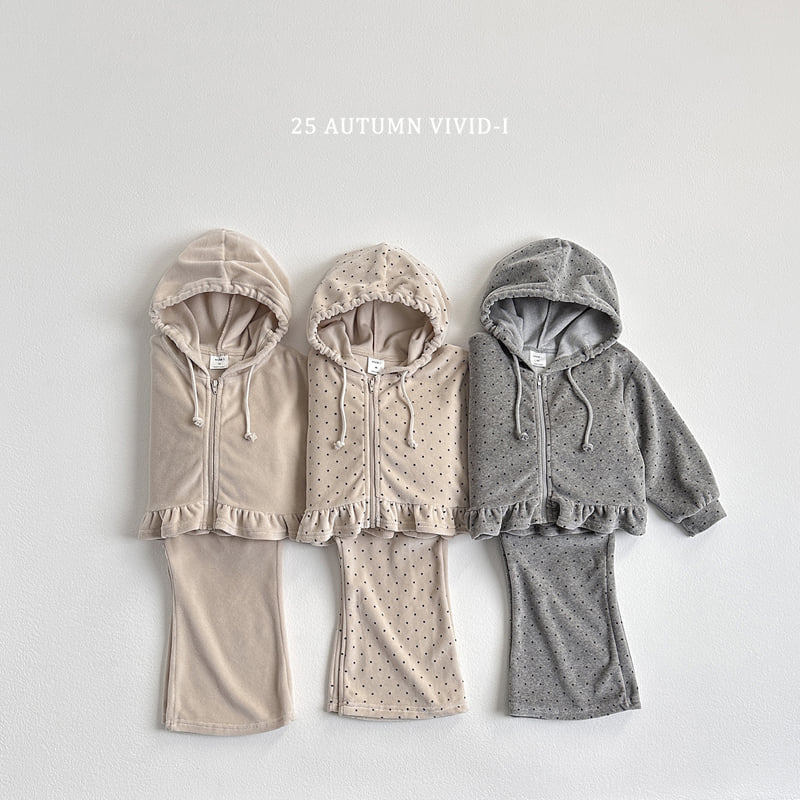 Vivid I - Korean Children Fashion - #childrensboutique - Velour Zip-Up Set - 3