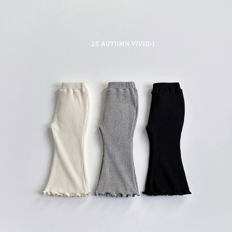 Vivid I - Korean Children Fashion - #childrensboutique - Ribbed Wave Bootcut Pants