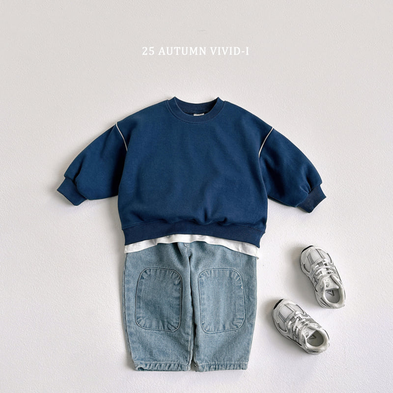 Vivid I - Korean Children Fashion - #designkidswear - Piping Sweatshirt - 9