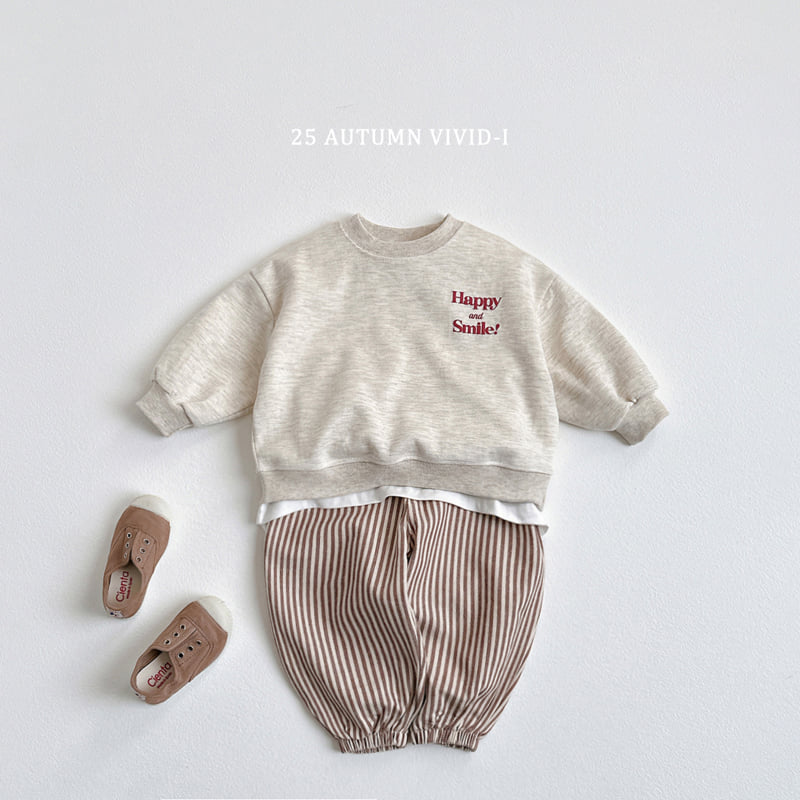 Vivid I - Korean Children Fashion - #designkidswear - Happy Embossed Sweatshirt - 8