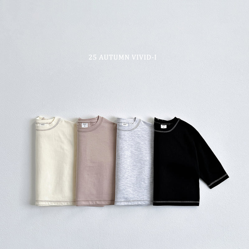 Vivid I - Korean Children Fashion - #designkidswear - Line Stitch Tee
