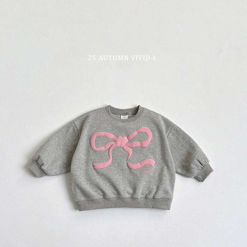 Vivid I - Korean Children Fashion - #designkidswear - Ribbon Embossed Sweatshirt - 7