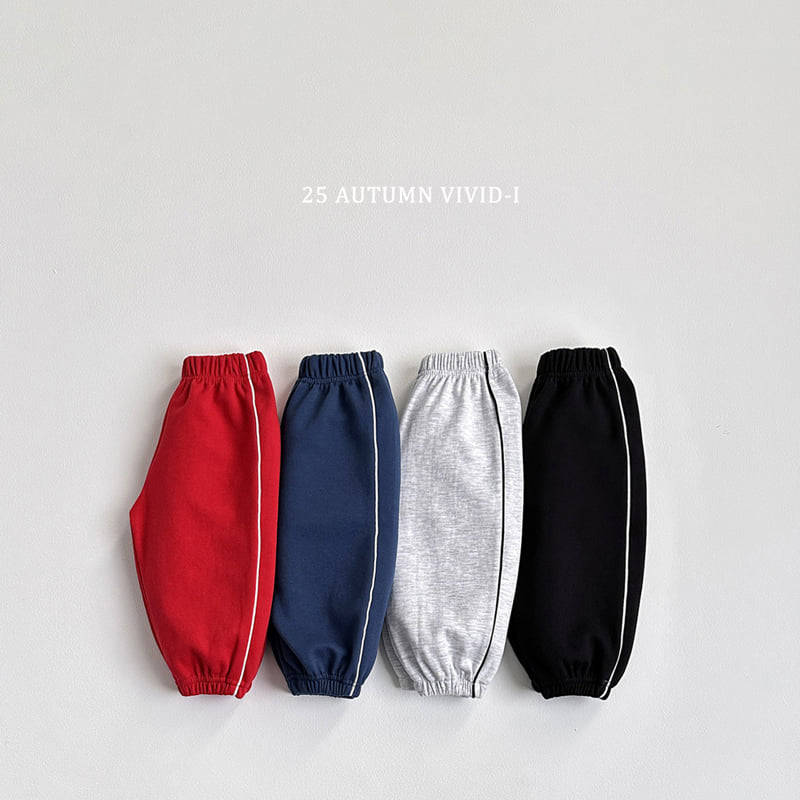 Vivid I - Korean Children Fashion - #designkidswear - Piping Line Jogger Pants