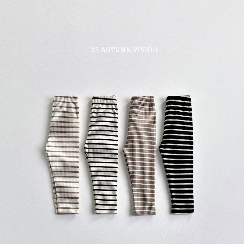 Vivid I - Korean Children Fashion - #discoveringself - Ribbed Striped Leggings