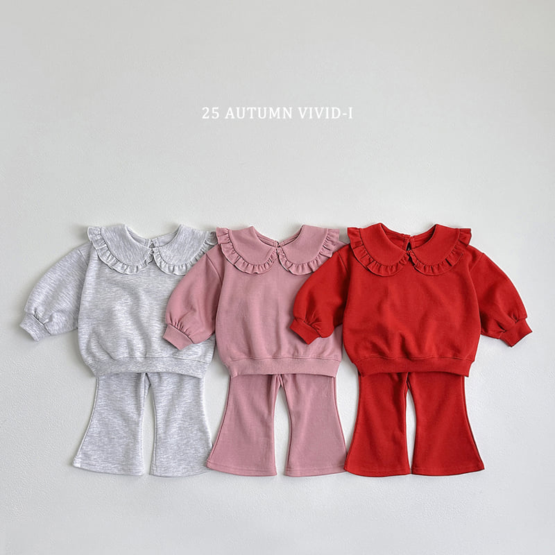 Vivid I - Korean Children Fashion - #discoveringself - Round Collar Bootcut Set - 3