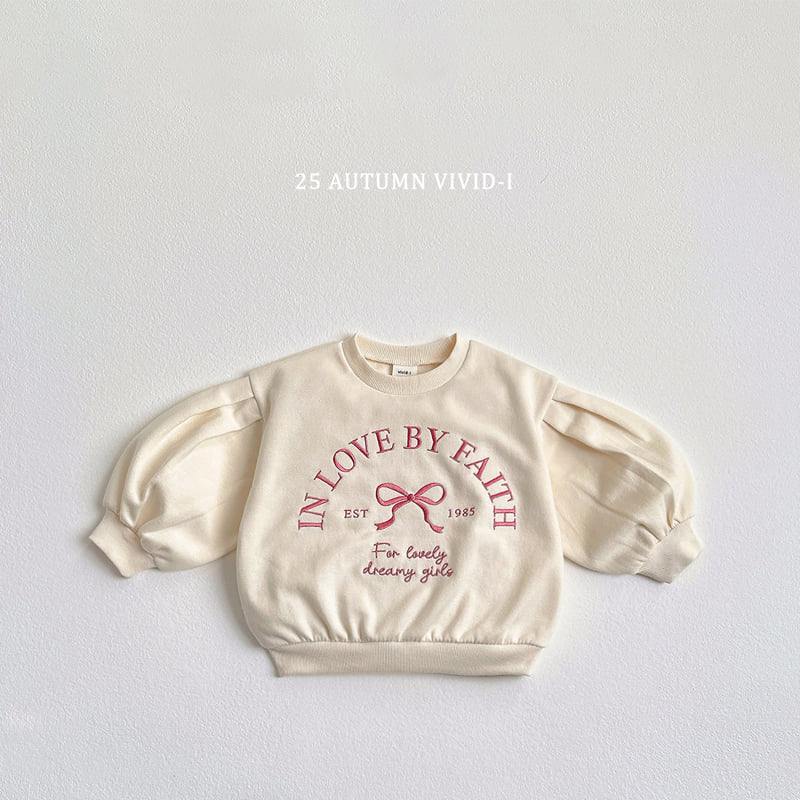 Vivid I - Korean Children Fashion - #discoveringself - Puff Ribbon Sweatshirt - 3