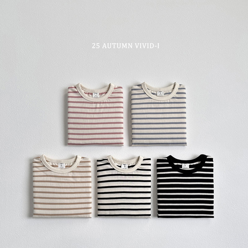Vivid I - Korean Children Fashion - #fashionkids - Cuff Stripe Tee
