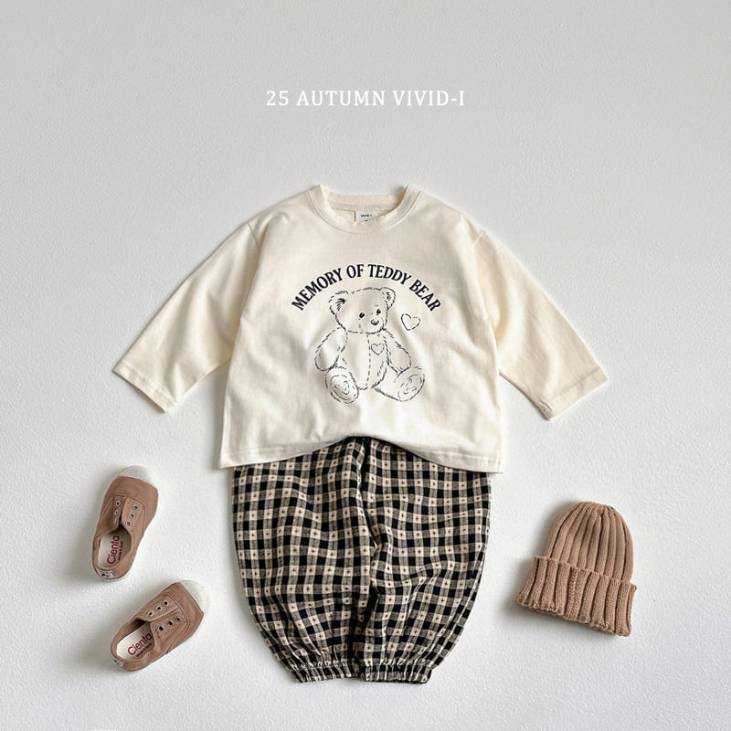 Vivid I - Korean Children Fashion - #fashionkids - Bear Check Set - 12