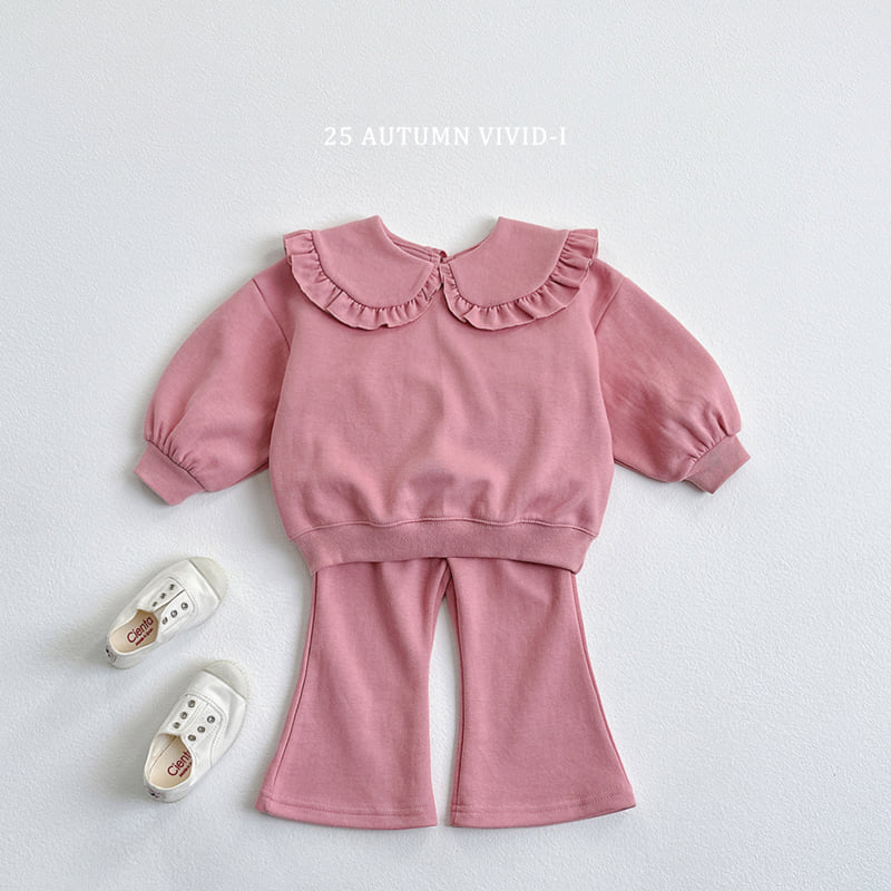 Vivid I - Korean Children Fashion - #discoveringself - Round Collar Bootcut Set - 4