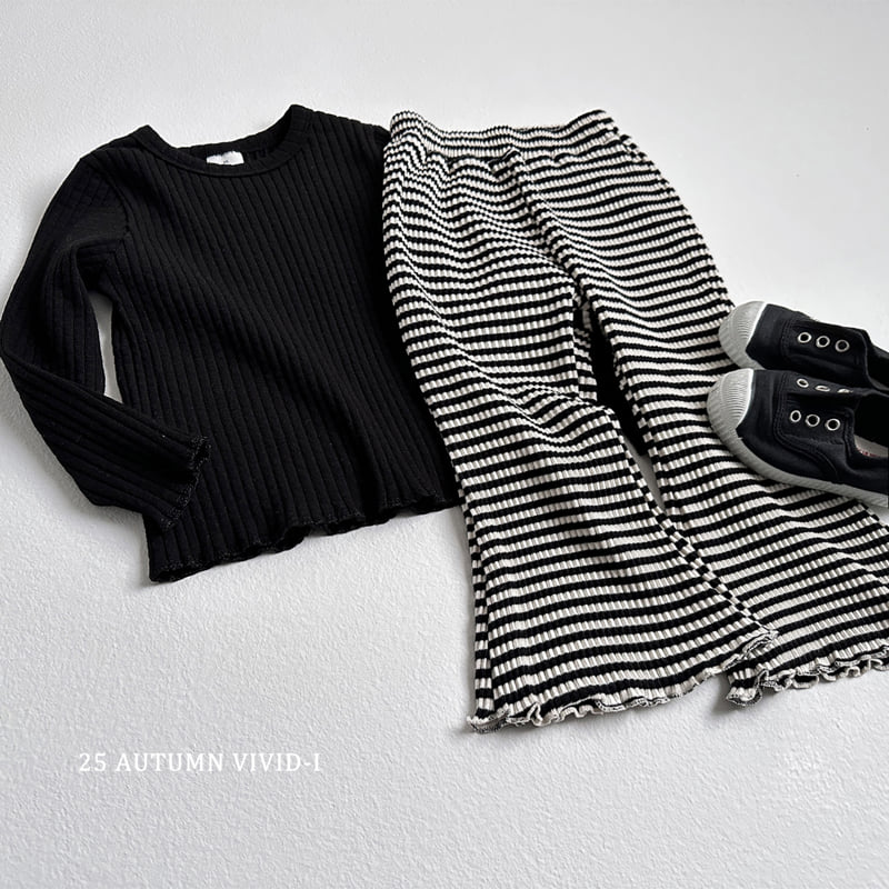 Vivid I - Korean Children Fashion - #fashionkids - Striped Bootcut Pants - 8