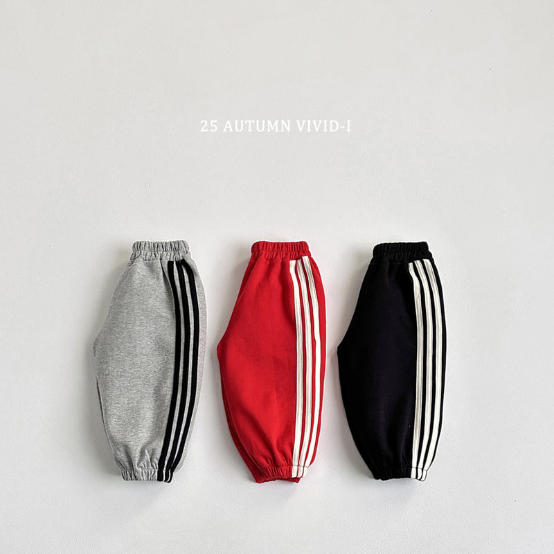 Vivid I - Korean Children Fashion - #fashionkids - Triple Line Jogger Pants