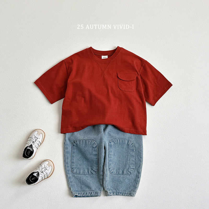 Vivid I - Korean Children Fashion - #kidsshorts - Pocket Boxy Short Sleeve Tee - 6