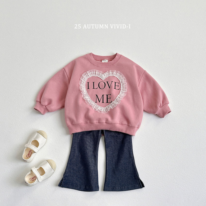 Vivid I - Korean Children Fashion - #kidsshorts - Lace Heart Sweatshirt - 7