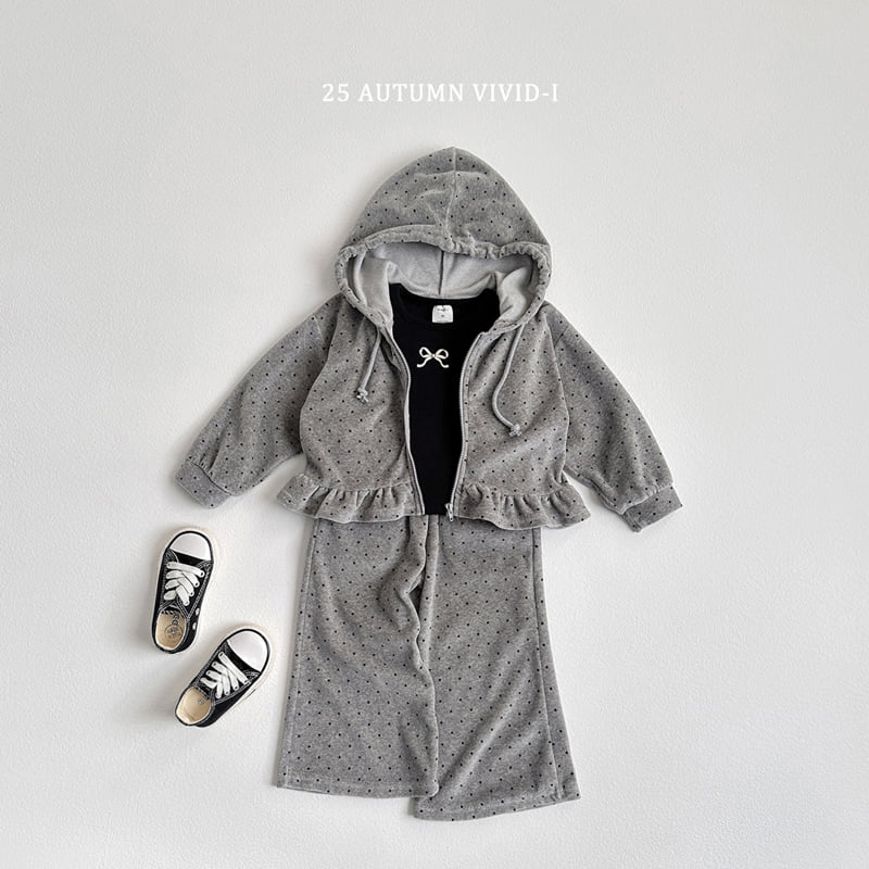 Vivid I - Korean Children Fashion - #kidsshorts - Velour Zip-Up Set - 7