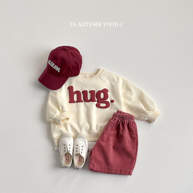 Vivid I - Korean Children Fashion - #kidsshorts - Hug Embossed Sweatshirt - 10